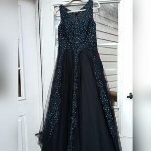 NWT JJ's House Black Ball-Gown/Princess Scoop Sweep Train Size 12 Prom Dress